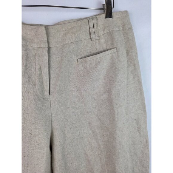 Cato Women's Pants Plus Size 16W Khaki Beige Linen Blend Wide Leg Casual Pants - Picture 5 of 10